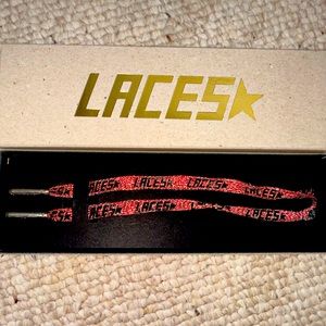 GOLDEN GOOSE Red Glitter Laces